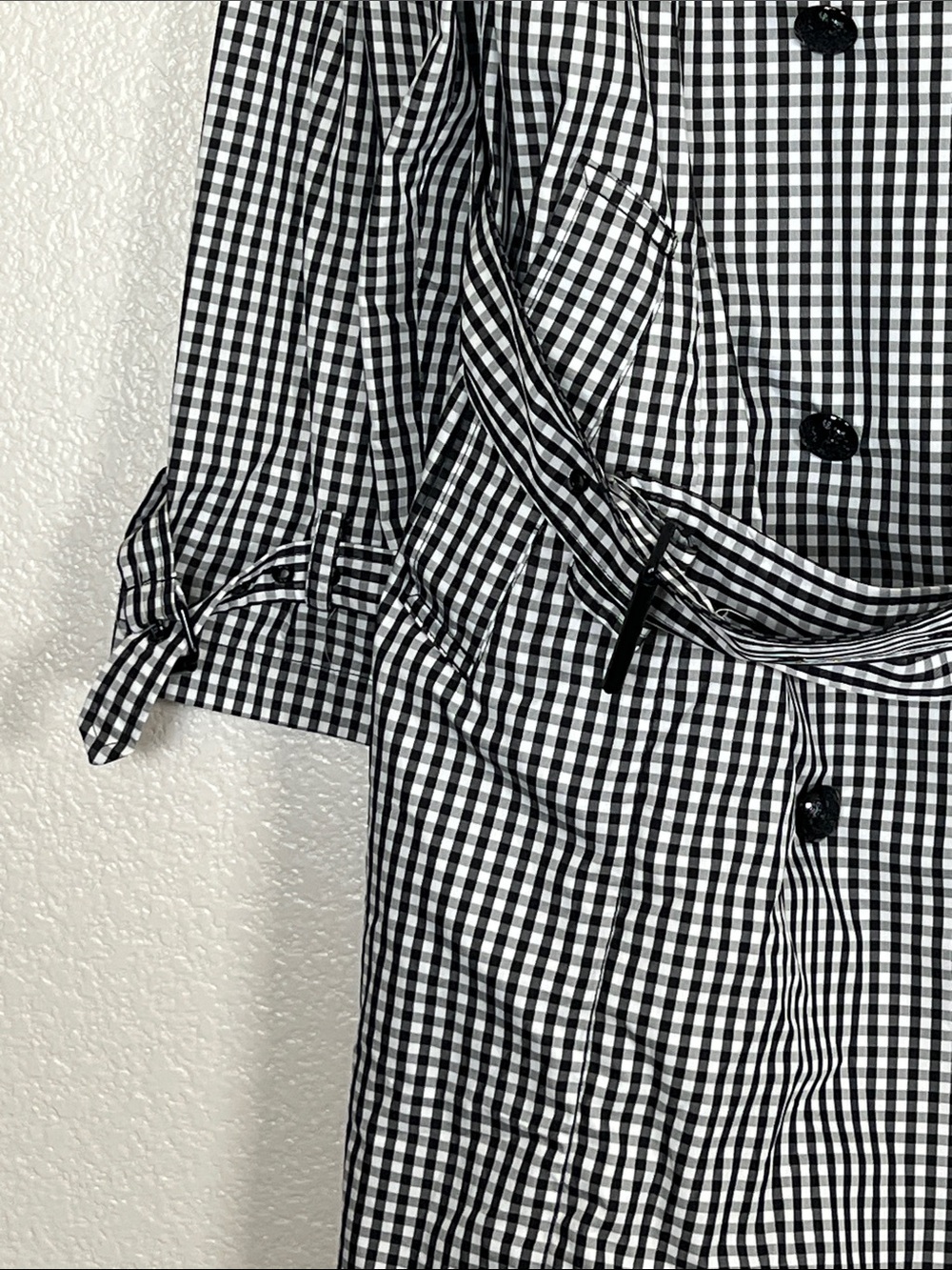 Lauren Ralph Lauren Black & White Gingham Rain Jacket, size 18W - Picture 4 of 10